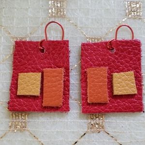 Full Grain Leather Handmade Earrings